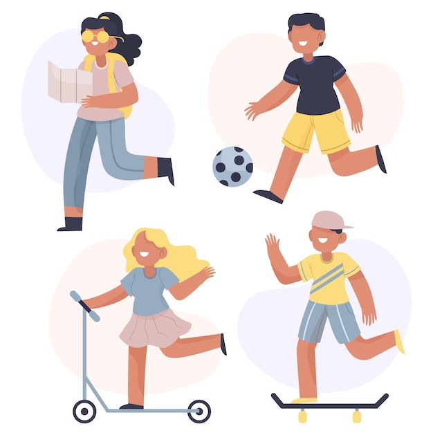 Free Vector summer outdoor activities