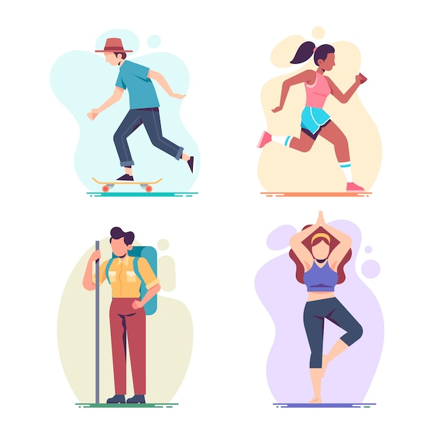 Free Vector summer outdoor activities