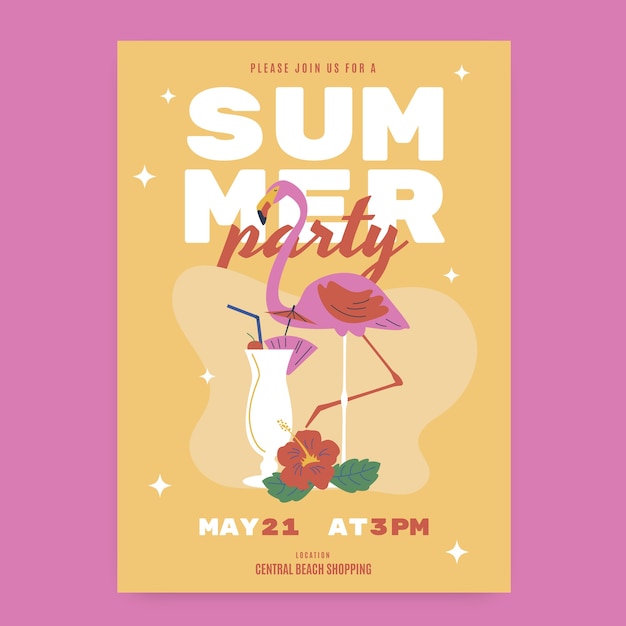 Summer party invitation template