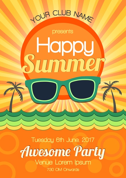 Summer party poster design