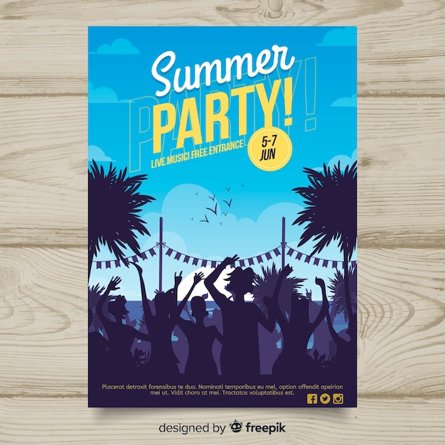 Summer party poster template