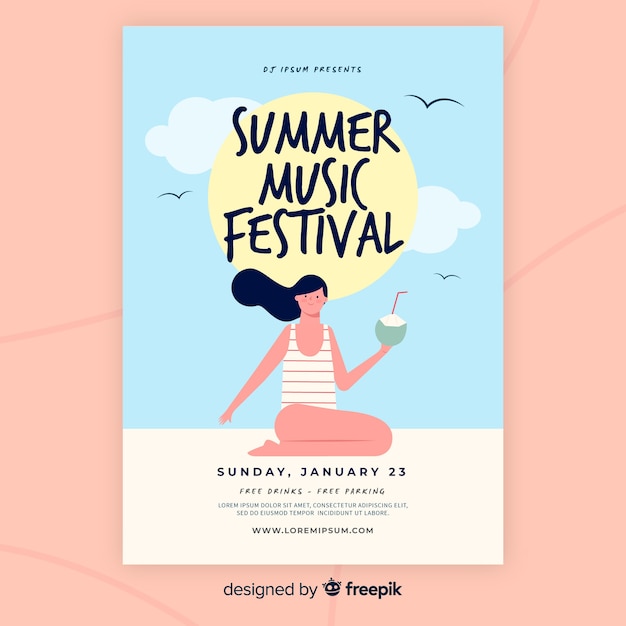 Summer party poster template