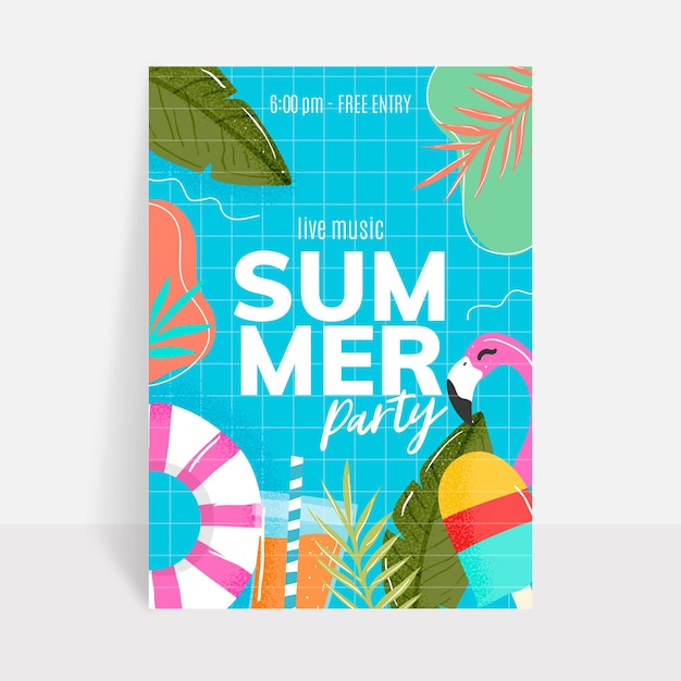 Summer party poster template