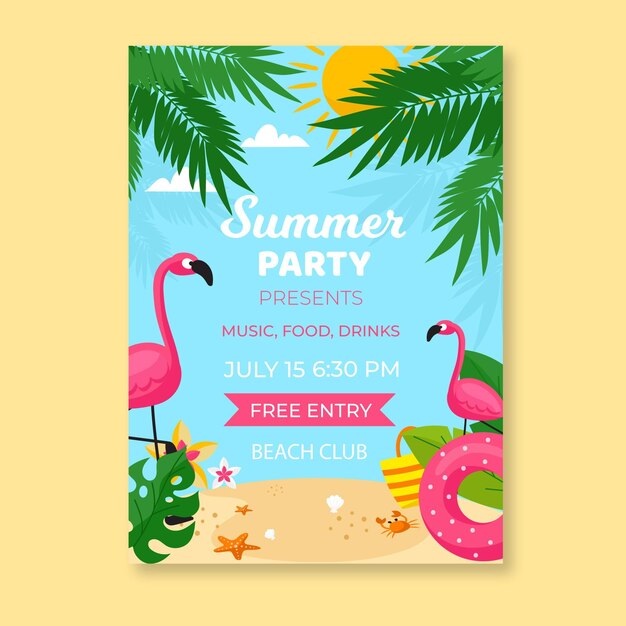 Summer party poster template