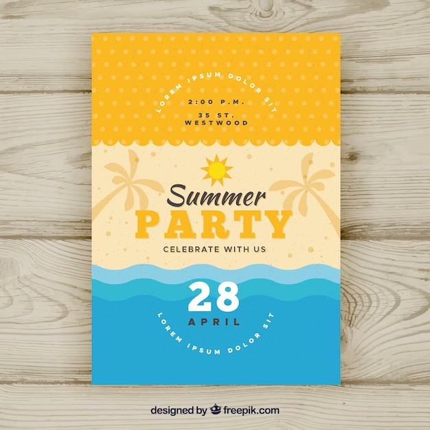 Free Vector summer party poster 