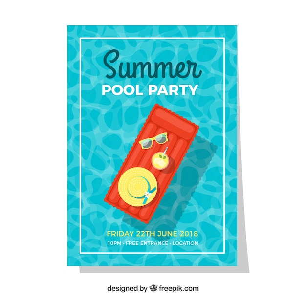 Free Vector summer party poster 