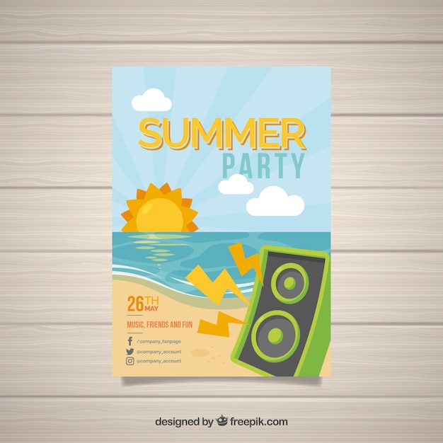 Free vector summer party poster