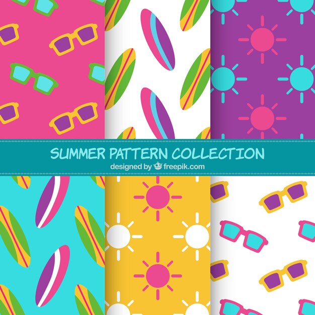 Summer pattern background collection