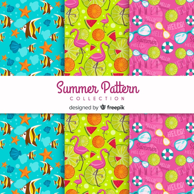 Free Vector summer pattern collection