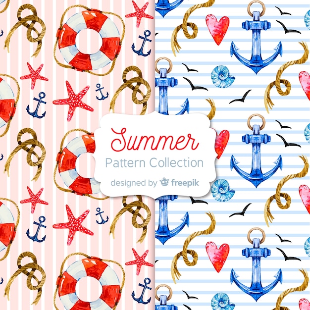 Free vector summer pattern collection