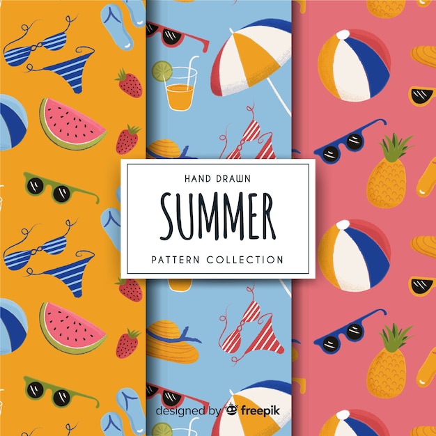 Free vector summer pattern collection