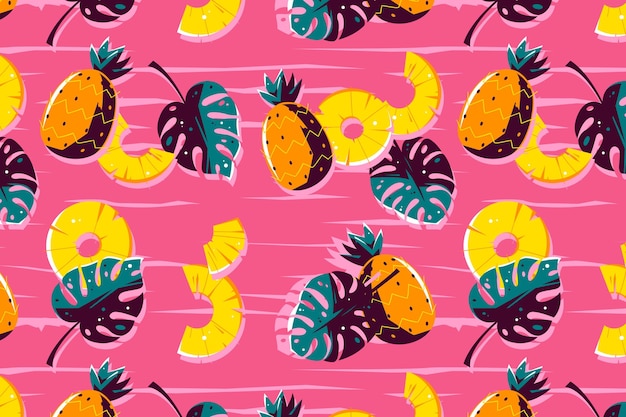 Summer pattern design with pineapple