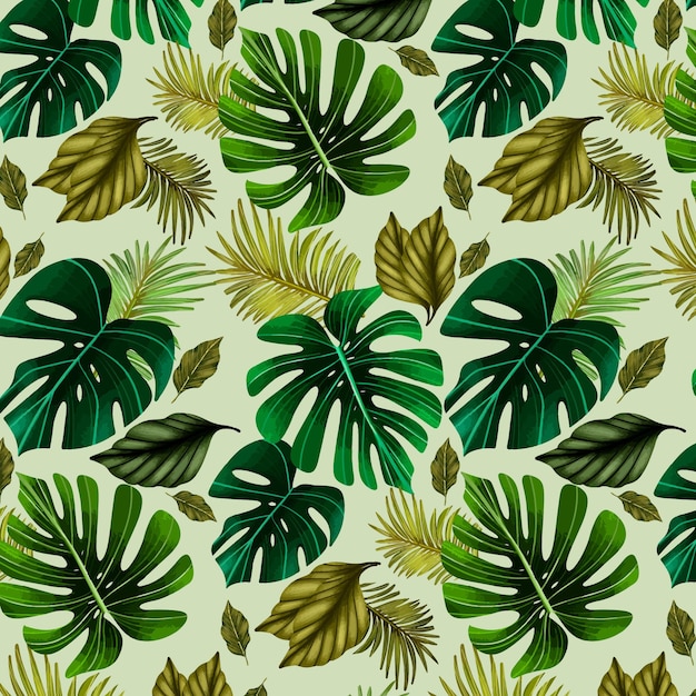 Summer pattern illustration with leaves