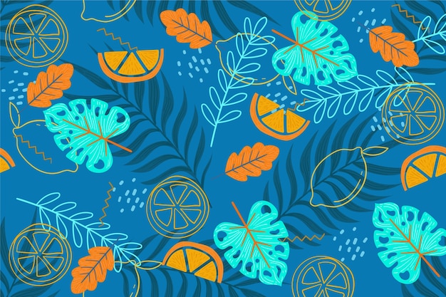 Free Vector summer pattern wallpaper for zoom design