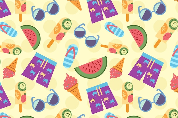 Summer pattern wallpaper for zoom