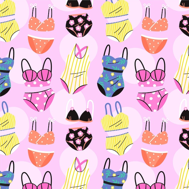 Summer pattern with bathing suits