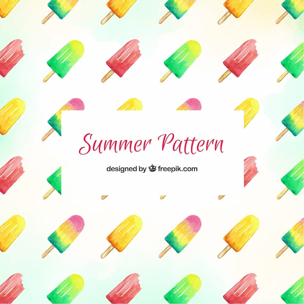 Summer pattern with colorful ice creams