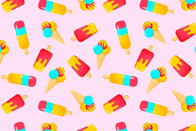 Summer pattern with popsicles