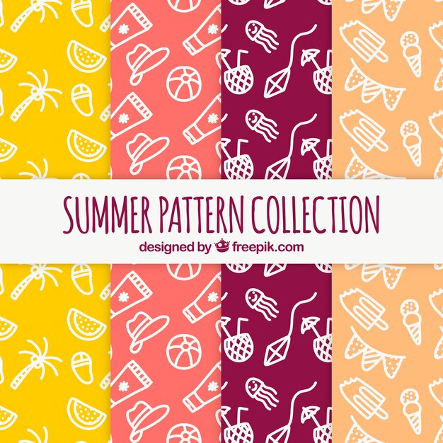 Summer patterns collection with beach elements