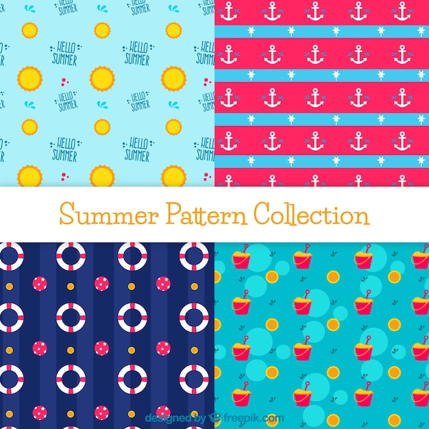 Summer patterns with flat elements