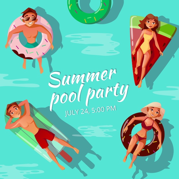 Summer pool party illustration