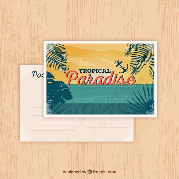 Summer postcard in vintage style