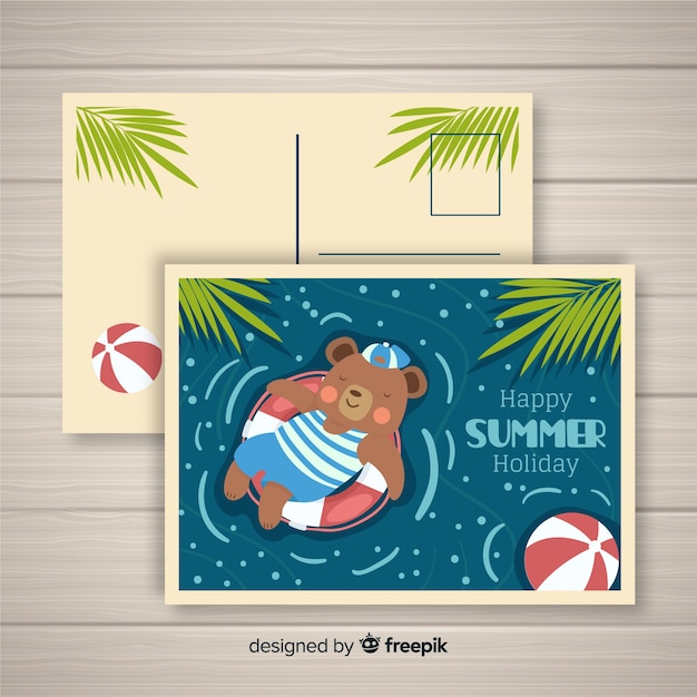 Free Vector summer postcard