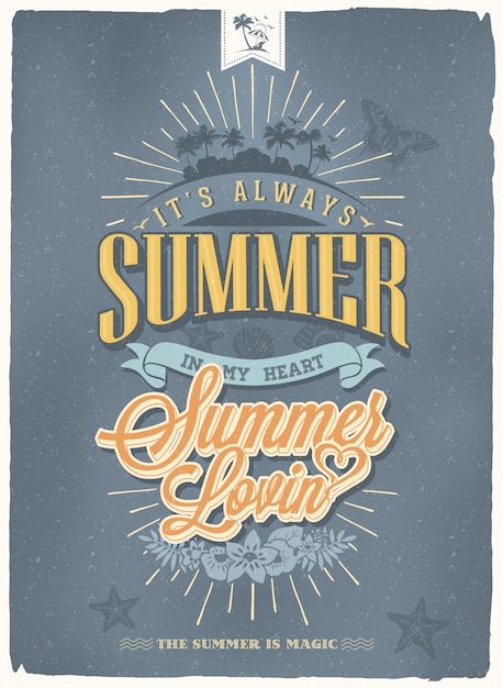 Free Vector summer poster design