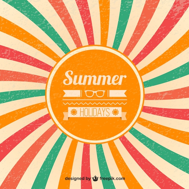 Summer retro sunburst background