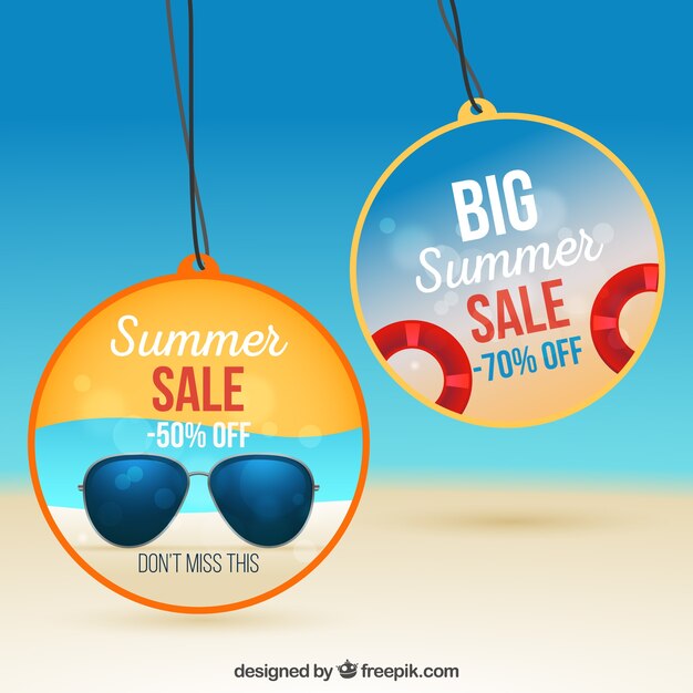 Summer sale background in realistic style