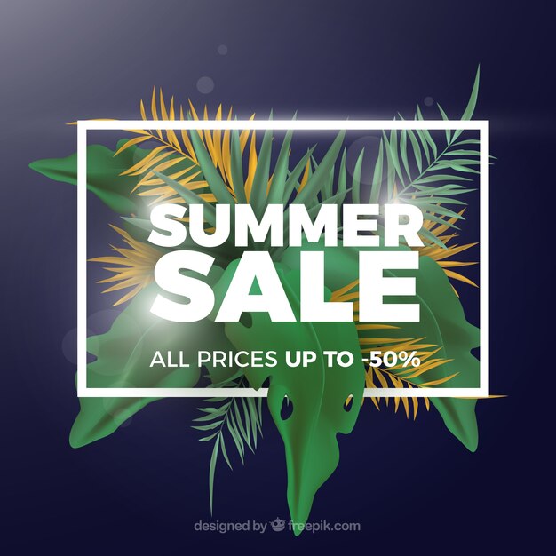 Summer sale background in realistic style