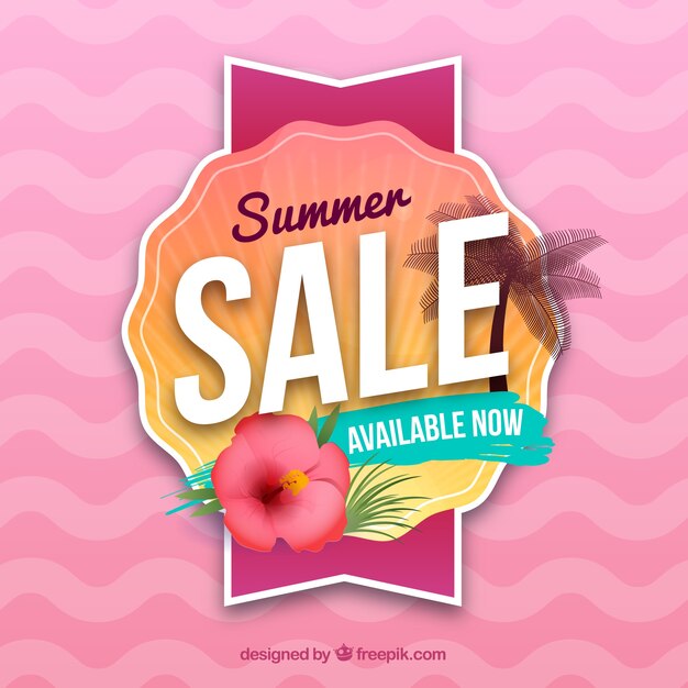 Summer sale background in realistic style