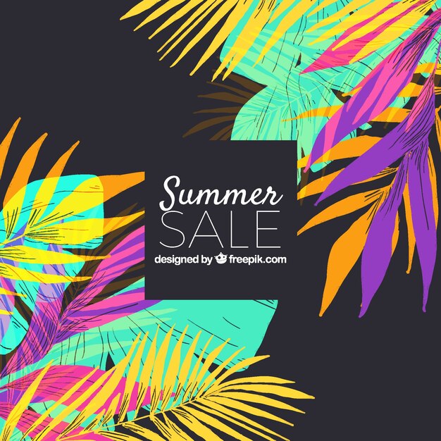 Summer sale background in watercolor style