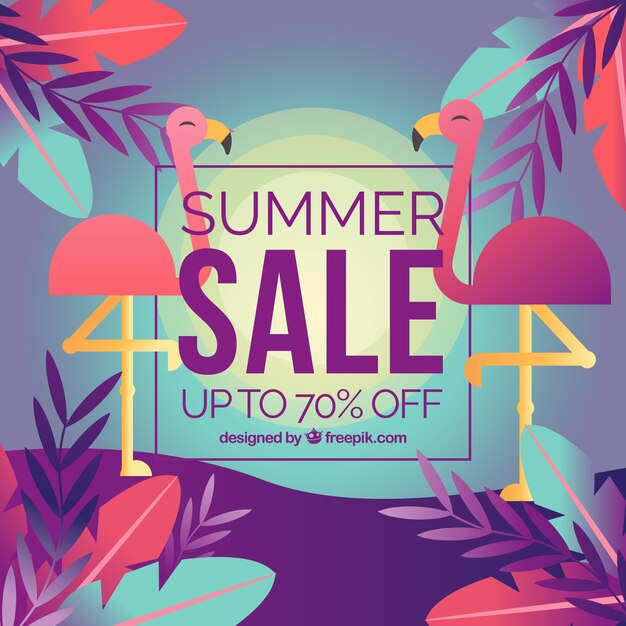 Summer sale background with beach elements