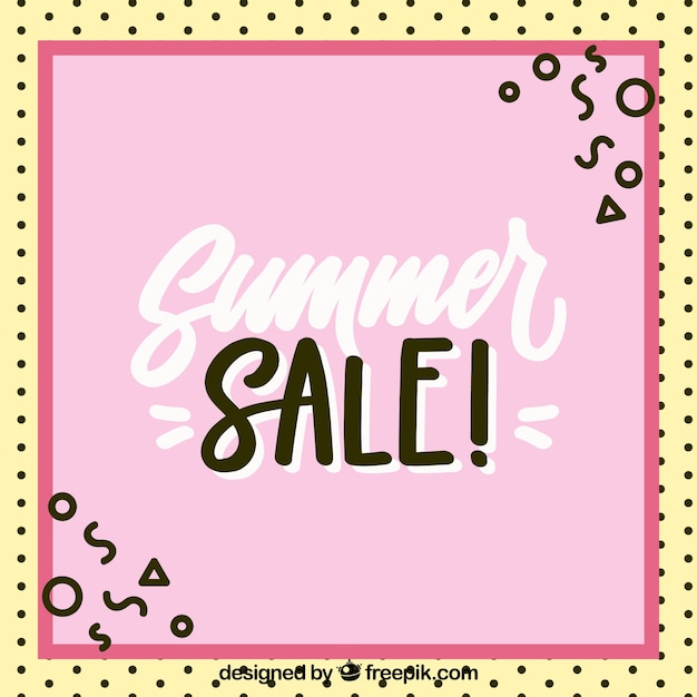 Summer sale background with pattern in flat style