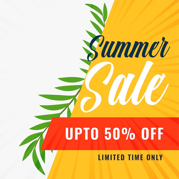 Summer sale banner with offer details