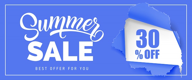 Summer sale Best offer for you Thirty percent off lettering. 