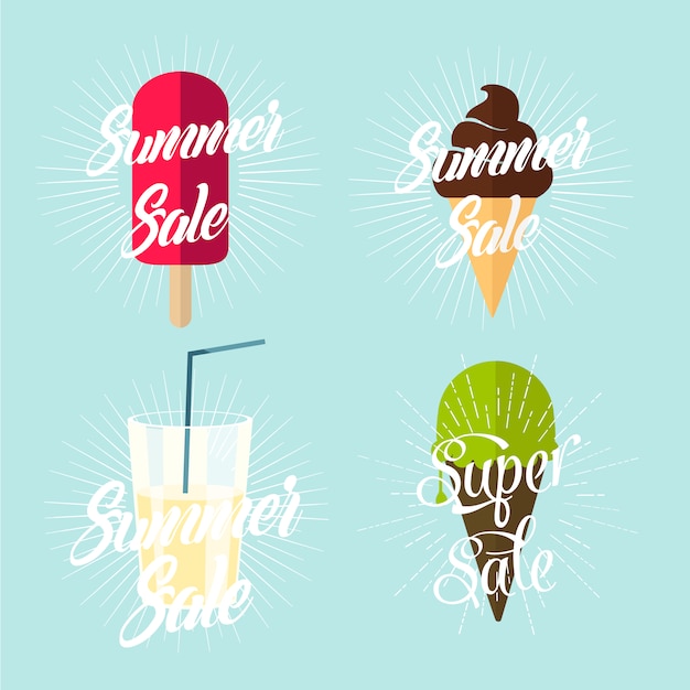 Free vector summer sale concept with ice cream