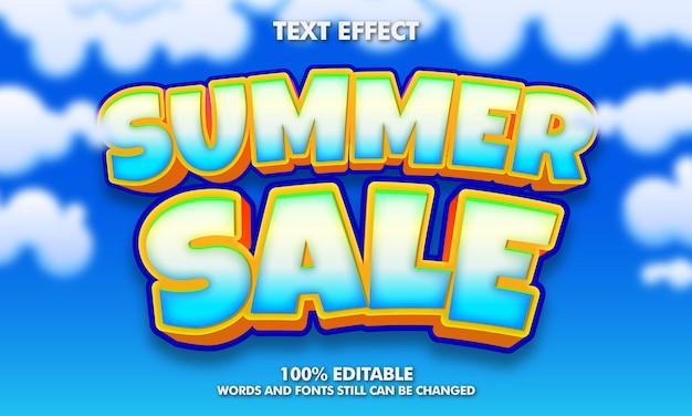 Free vector summer sale editable text effect summer sale banner