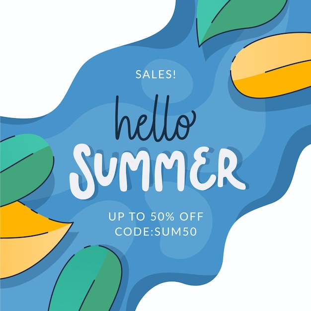 Summer sale in flat design