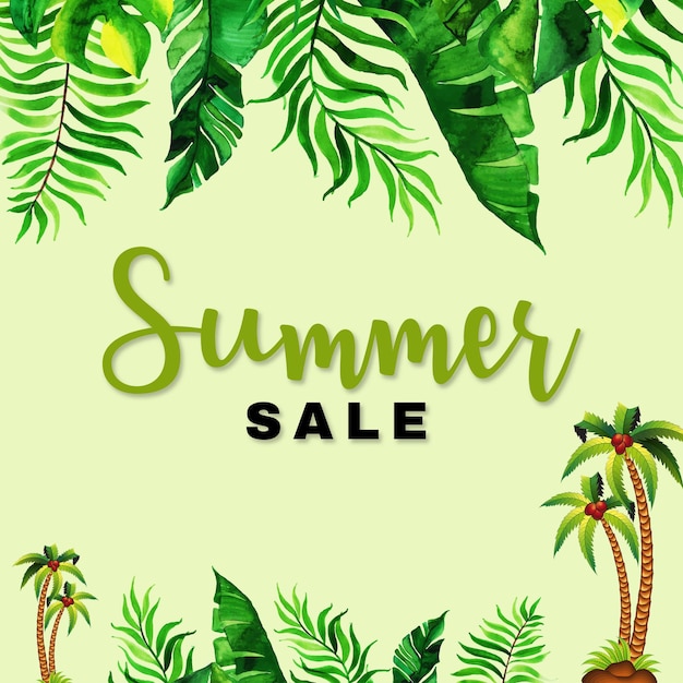 Summer Sale Green Brown Background Professional Banner Multipurpose Design Free Vector