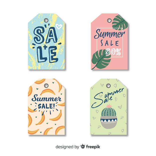 Free Vector summer sale label collection