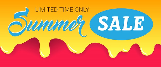 Summer sale, limited time only lettering on dripping paint. 