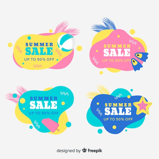 Summer sale liquid banners