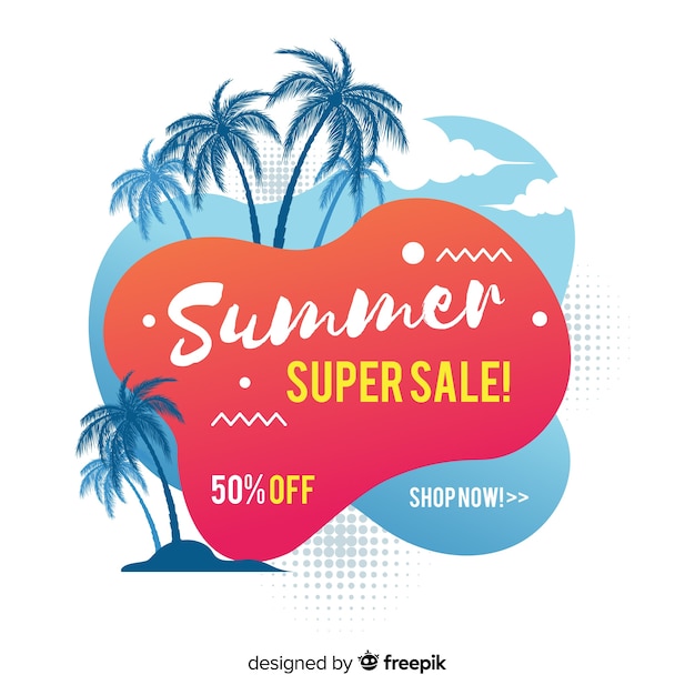 Summer sale liquid banners