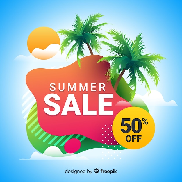 Summer sale liquid shape banners