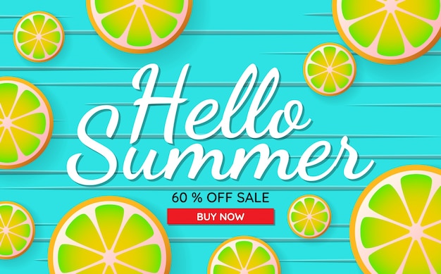 Free vector summer sale template banner vector background