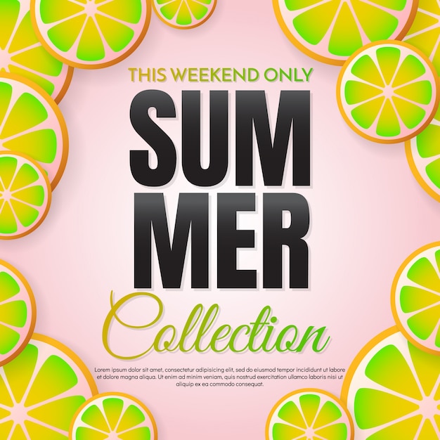 Free Vector summer sale template banner vector background