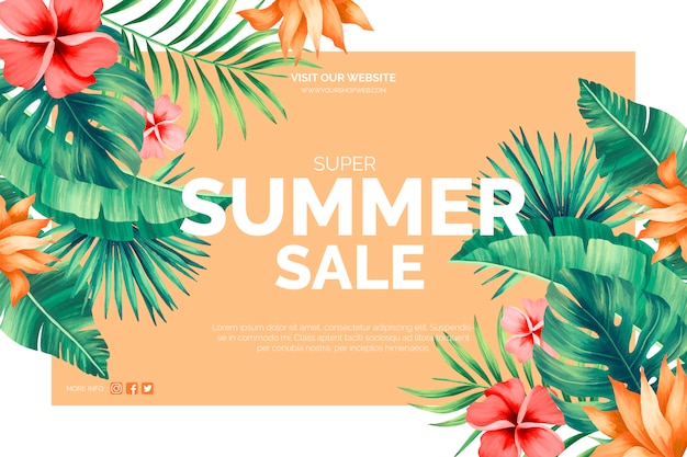 Summer Sale Tropical Banner 