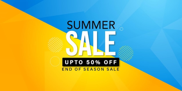 Summer Sale Yellow Blue Background Professional Banner Multipurpose Design Free Vector